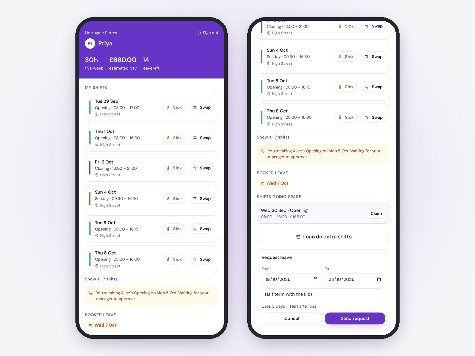 PerfectRota: A phone app for your team