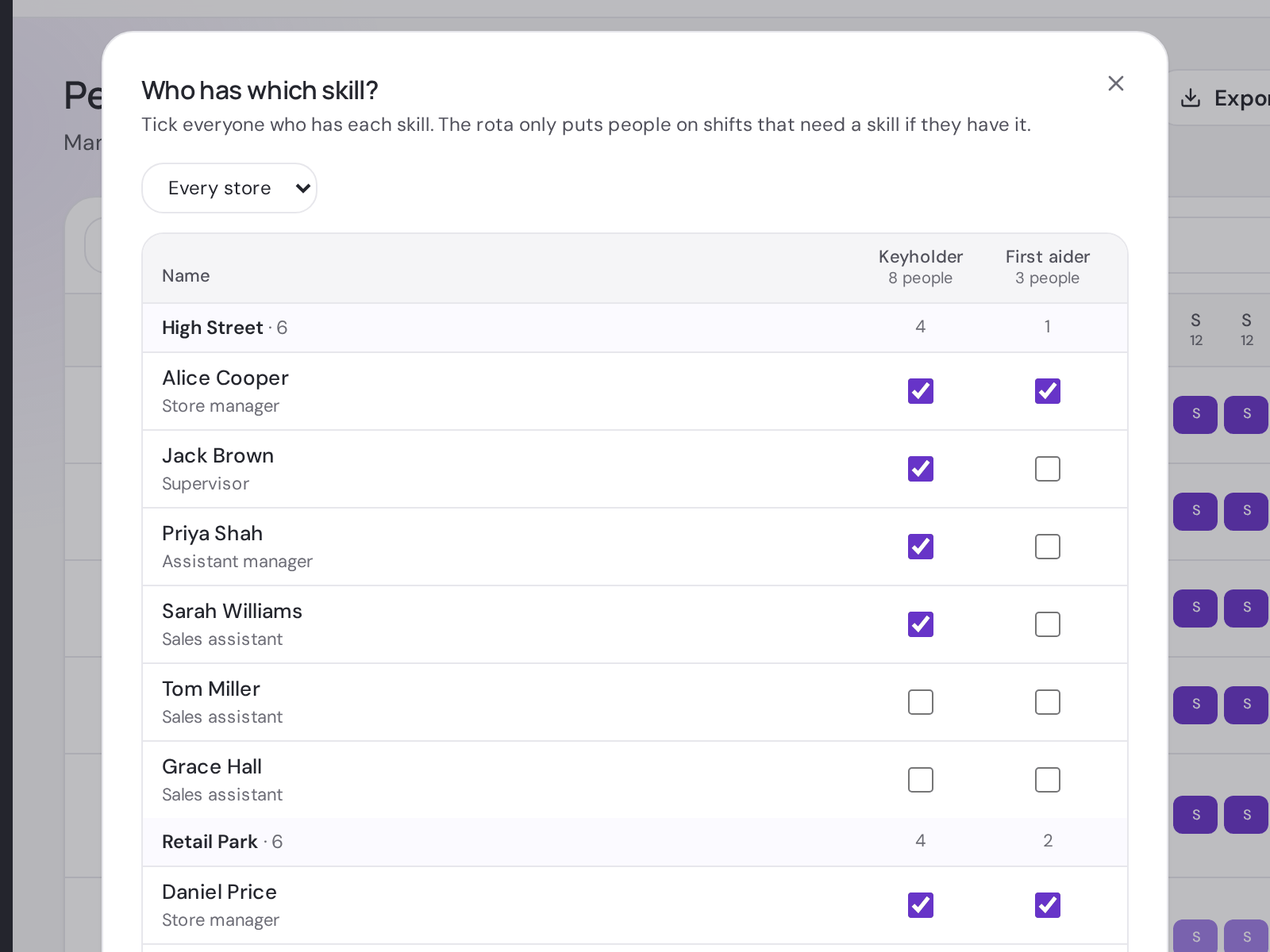 PerfectRota: The right people on every shift